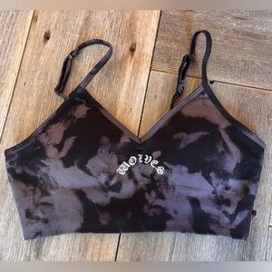 DarcSport Black and Gray Tie-Dye Sports Bra